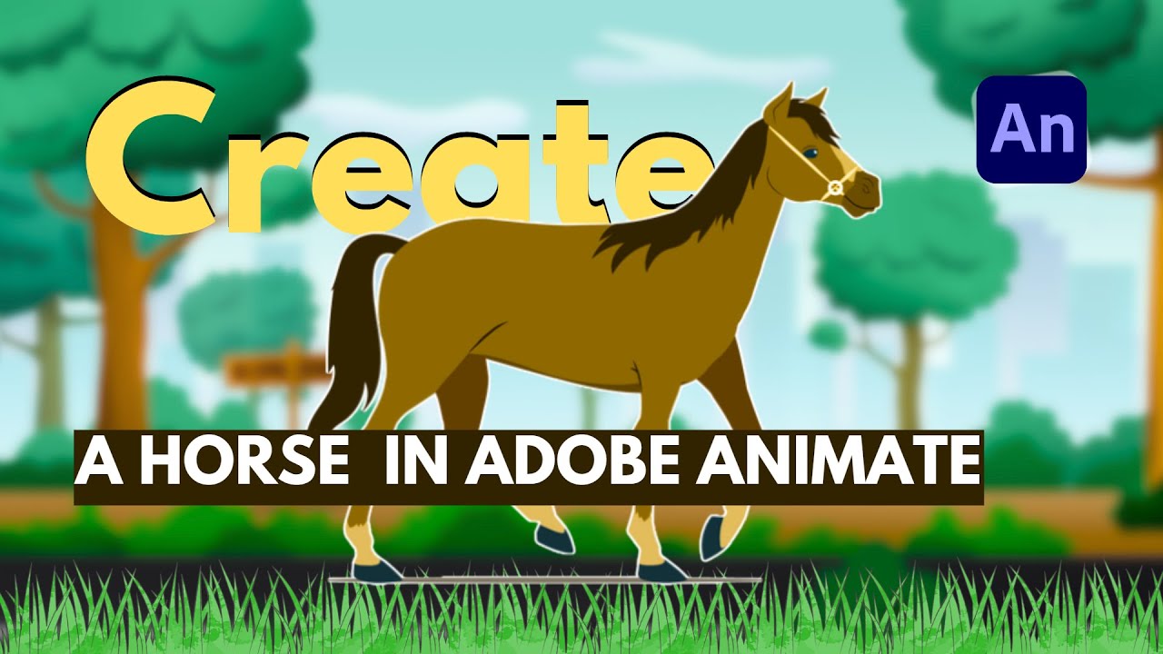 Step-by-Step Horse Character Design in Adobe Animate | No Voice