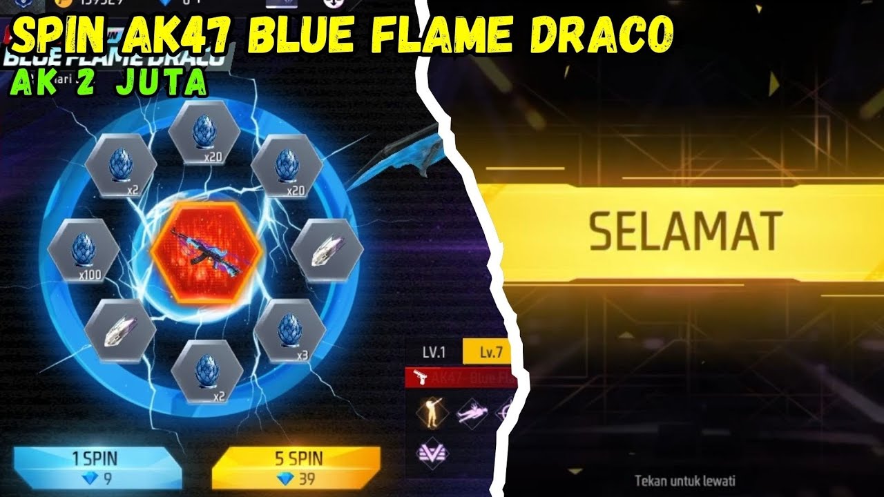 TRIK SPIN AK47 BLUE FLAME DRACO | SPIN AK 2JUTA TERBARU 2025