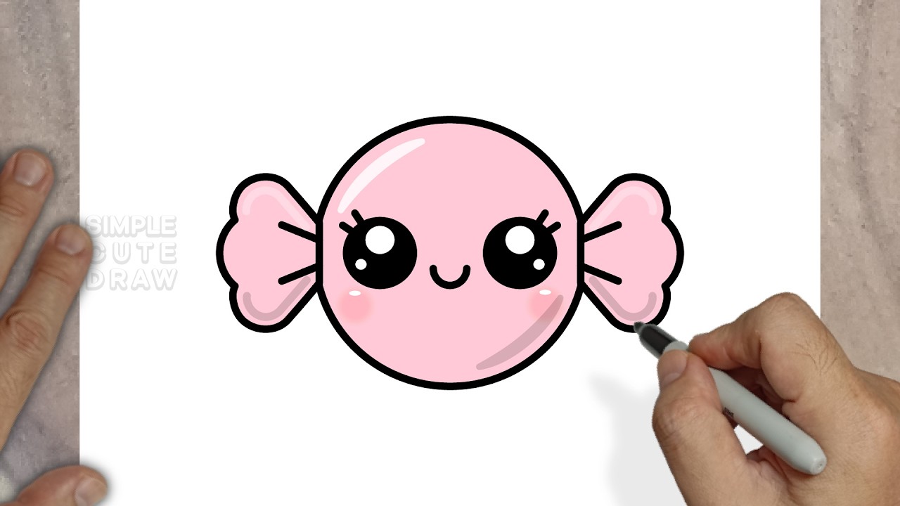 How to Draw a Cute Candy &ndash; Easy Kawaii Sweet Treat Drawing for Kids!