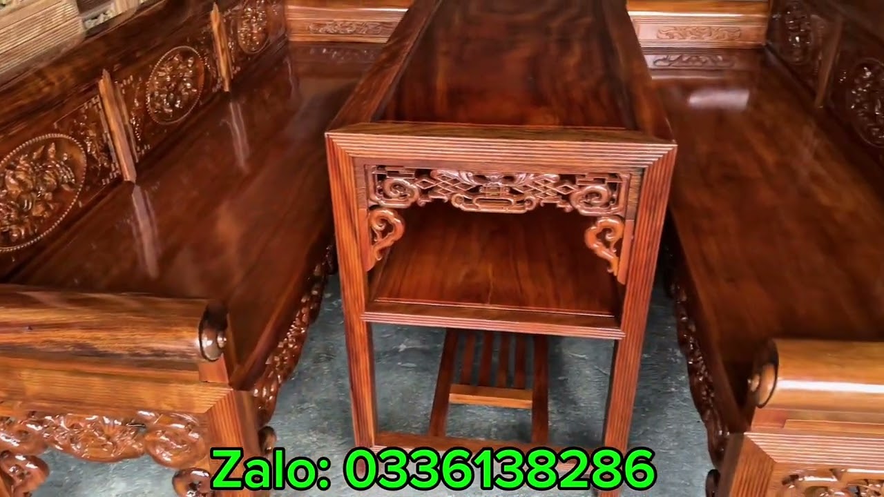 Giá bộ trường kỷ gỗ lim không qua thương lái chỉ 13tr