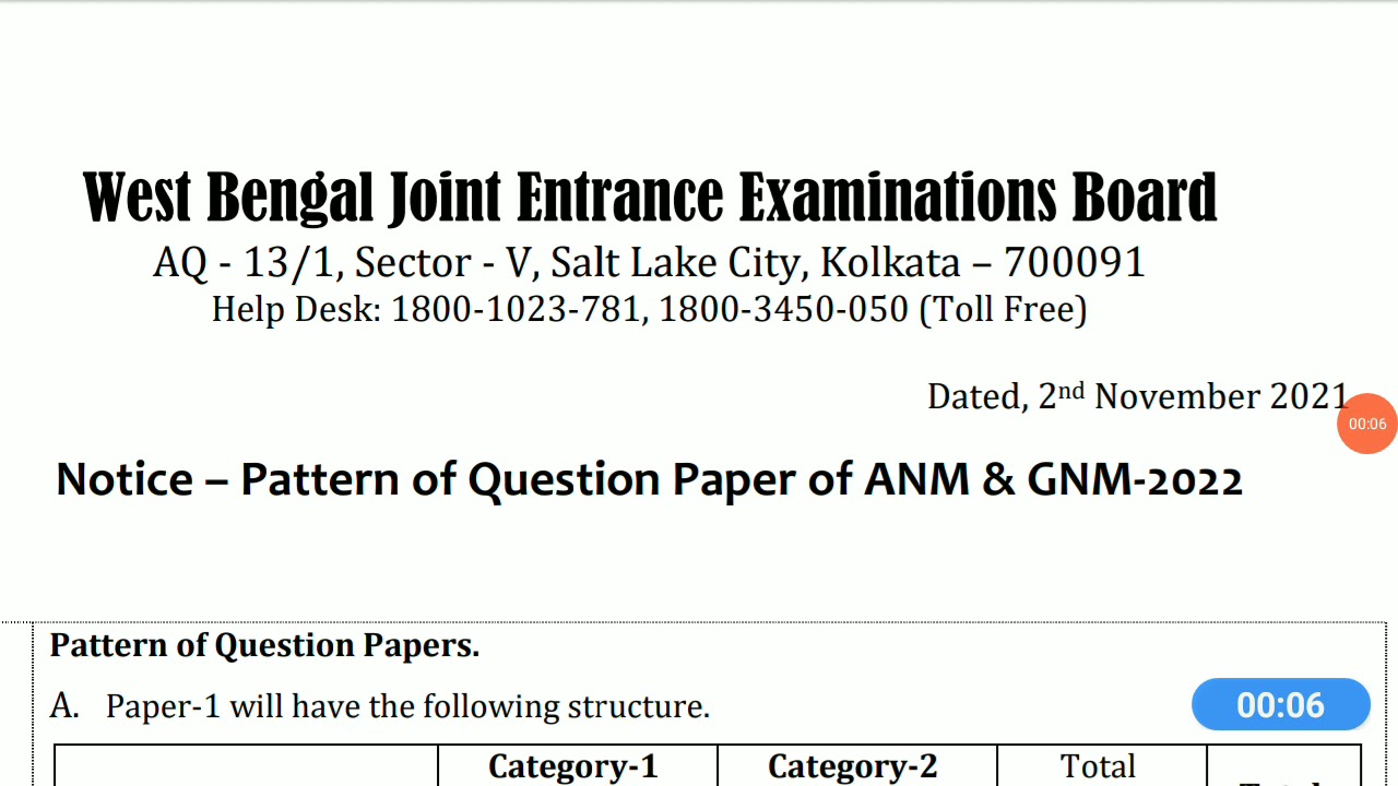 WBJEEB ANM GNM 2022 Question Pattern // ANM GNM