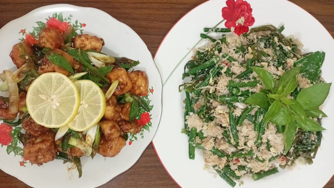 Gurih Dan Seger Banget Tahu Tepung Cabe Hijau Saos Teriyaki +Sayur Rebus Bumbu Kelapa(urap)