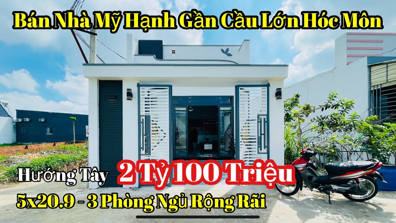 Bán Nhà Mỹ Hạnh Gần Cầu Lớn Hóc Môn  2 Tỷ 100 Triệu | 5x21 3 Phòng Ngủ