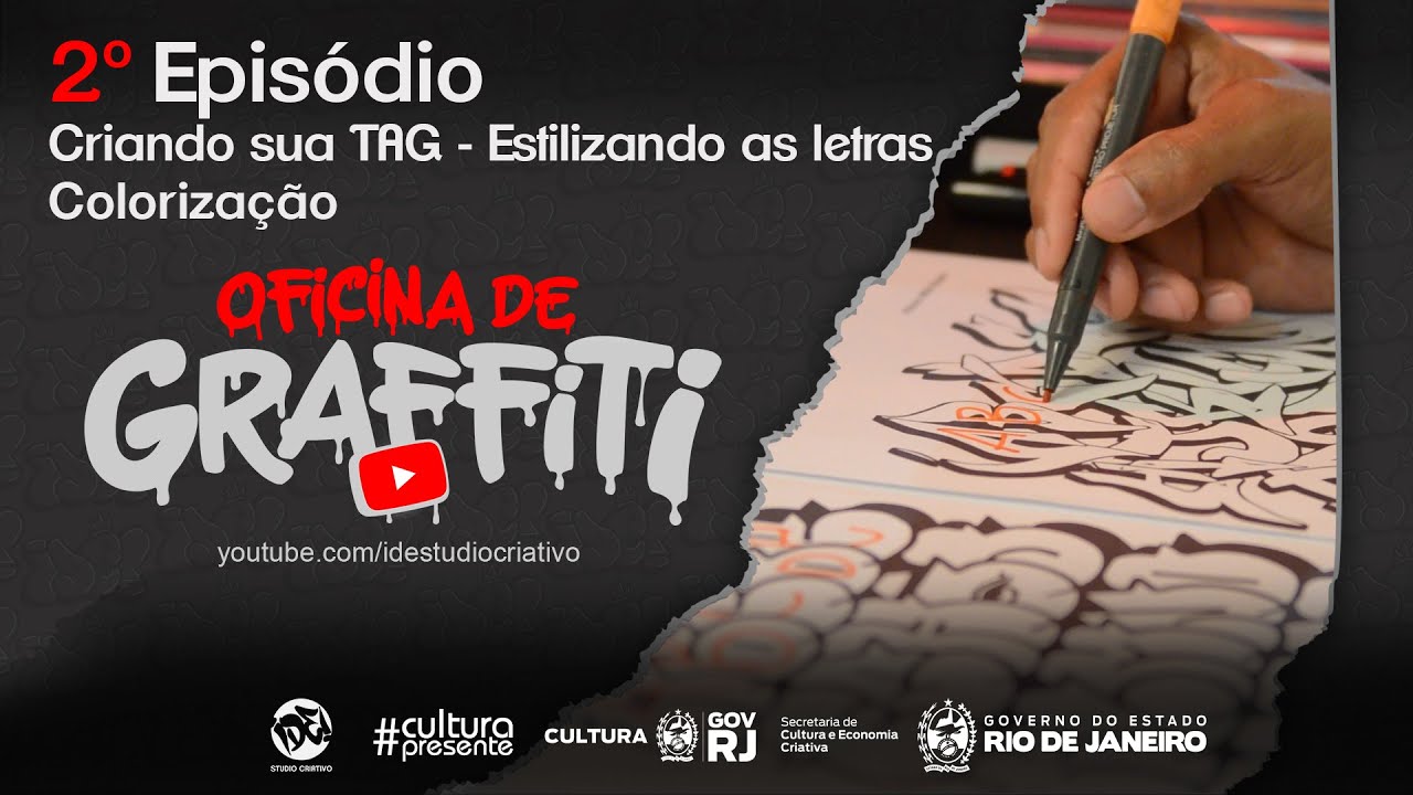 Oficina de Graffiti - 2° Episódio Criação de TAG Estilização de letras e Colorização