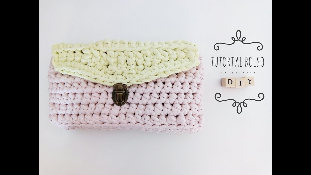 cómo hacer un bolso de trapillo con solapa