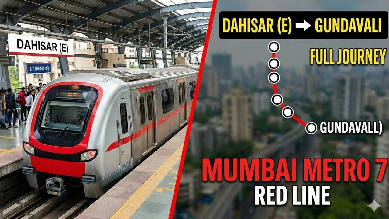 Mumbai Metro 7 Red Line| Dahisar E to Gundavali full journey experience| Mumbai Metro Red line 7
