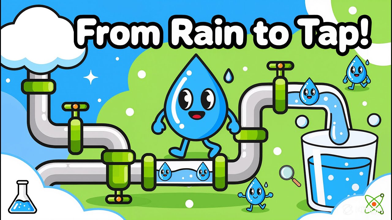 The Water We Drink &ndash; From Rain to Tap | Kiddie Science Toon 💧🌍