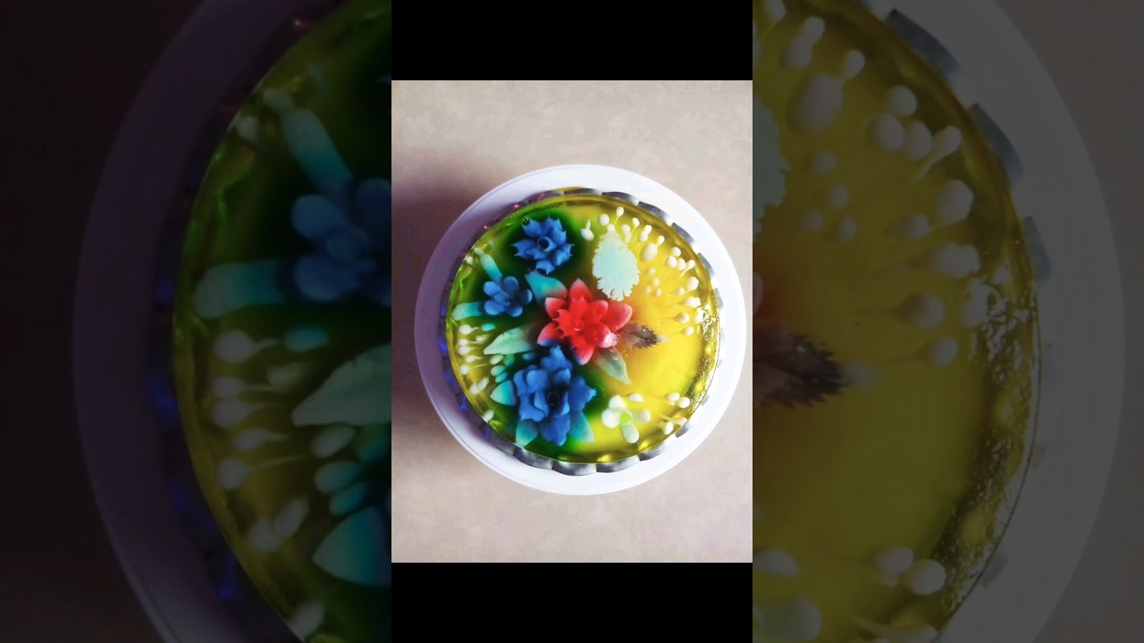 3d jelly flower cake  || 3d jelly cake  || #shorts