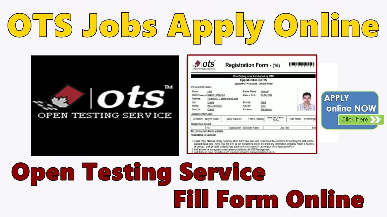 How to online apply for OTS Jobs - Fill Online Form Ots Website - OTS Registration