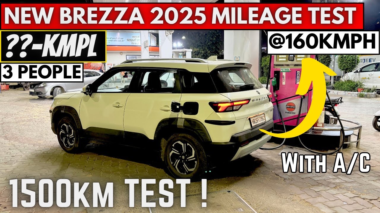 160km/h पर Mileage 🚀 New Brezza Facelift 2025 Highway Mileage Test | Tank to Tank | brezza zxi 2025