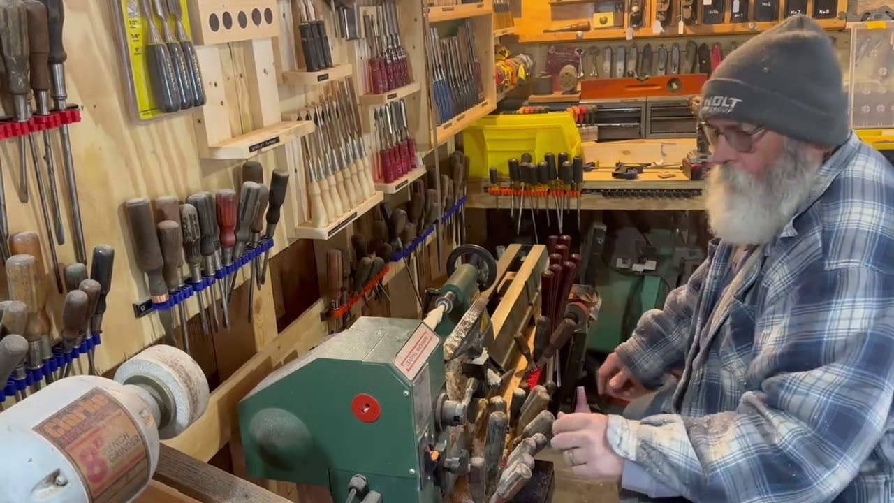 Old Doug’s work shop . Making 750 chisel handles 