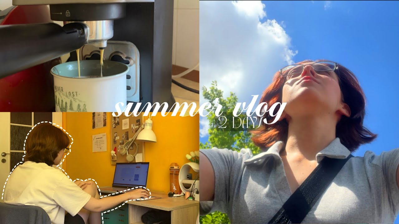 [summer vlog] перестановка в комнате, корейский язык, показываю кор косметику, пью много кофе 🤍☕