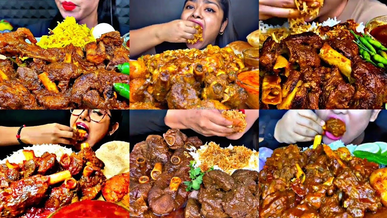 ASMR EATING SPICY MUTTON CURRY, BIRYANI, EGGS | BEST INDIAN FOOD MUKBANG |Foodie India|