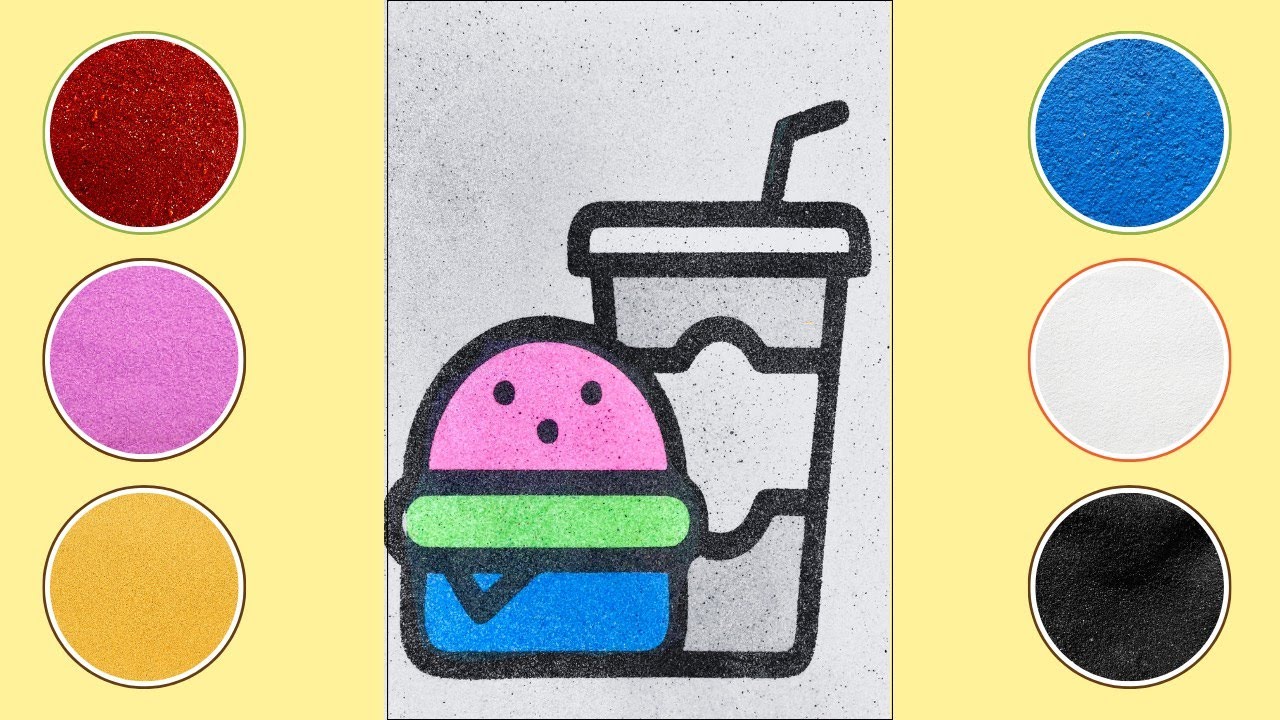 Sand Painting Bubble Tea and Cake &ndash; Fun and Creative Art for Kids!