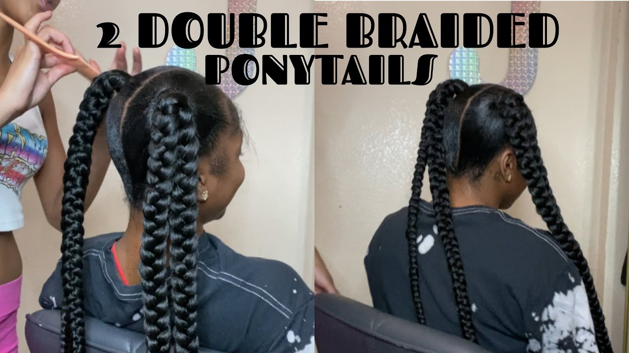 HOW TO : TWO DOUBLE BRAIDED PONYTAILS