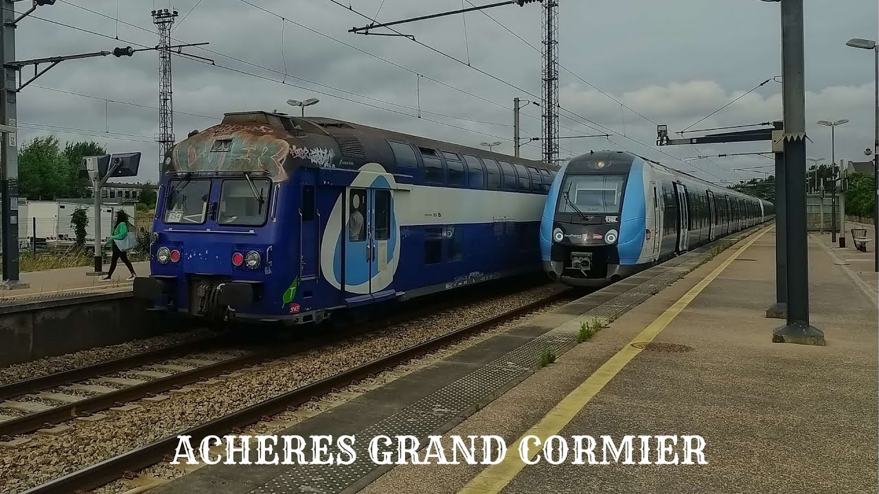 Transilien et TER en gare d'Achères Grand Cormier (78)