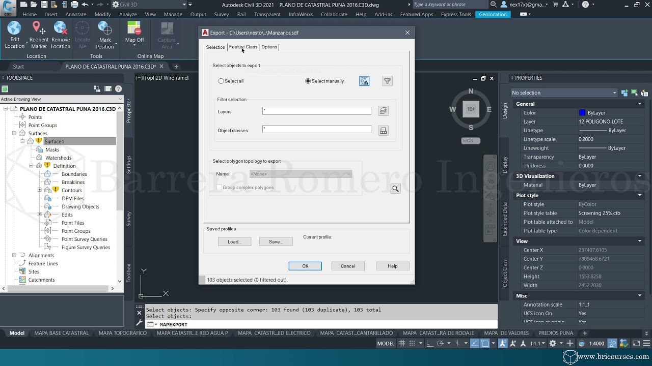 04 Exportando Manzanos desde Civil 3D a InfraWorks