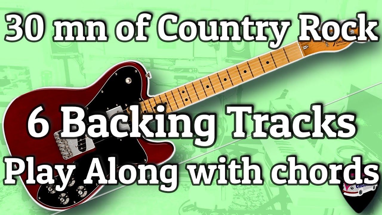 Country Rock Play along- 6 backing tracks with chords and scales