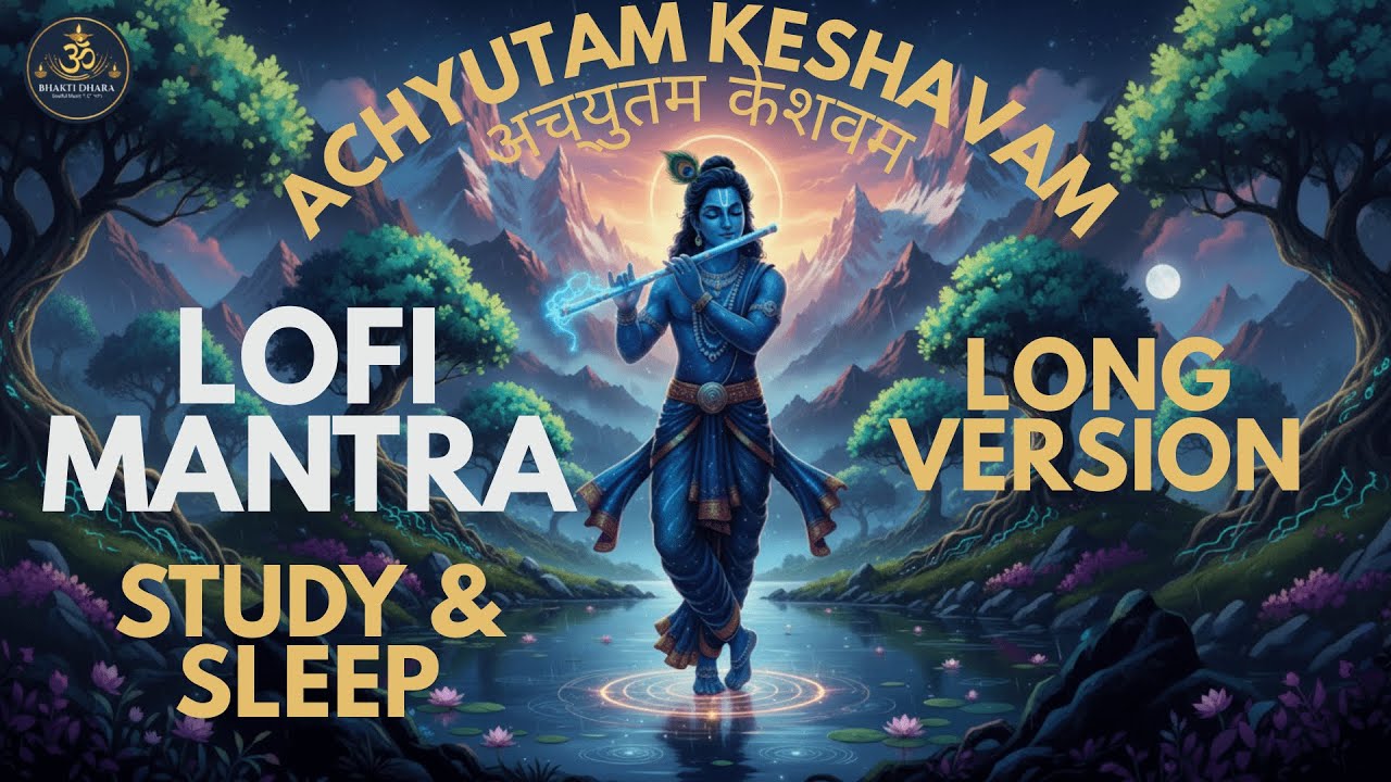 Achyutam Keshavam | 1 Hour Study Sleep Meditation | LoFi Krishna Bhakti Beats