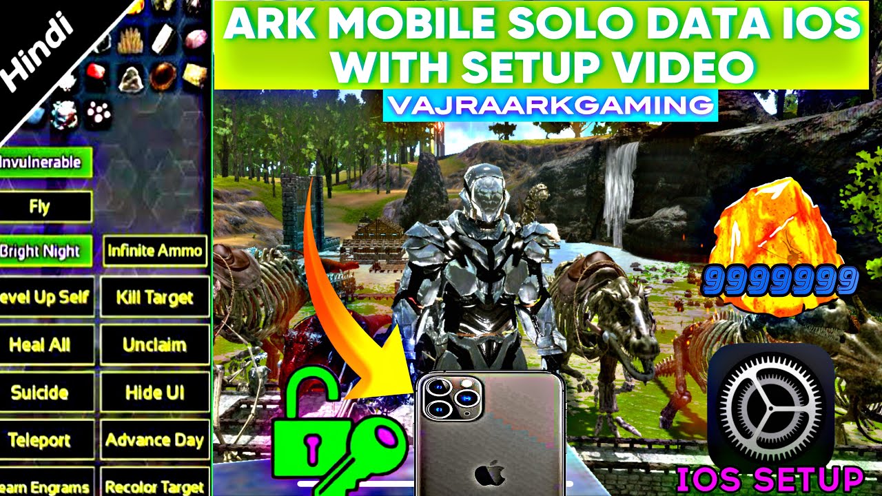 ARK MOBILE MOD IOS TUTORIAL VIDEO VERSION 2.0.28 [ FREE GOD CONSOLE+PRIMAL PASS ]