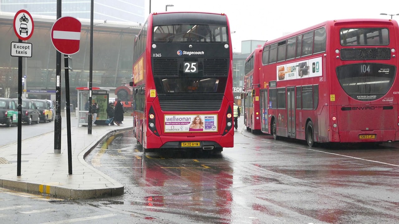 #Buses #London #Stratford London Buses in the rain at Stratford 13th January 2021