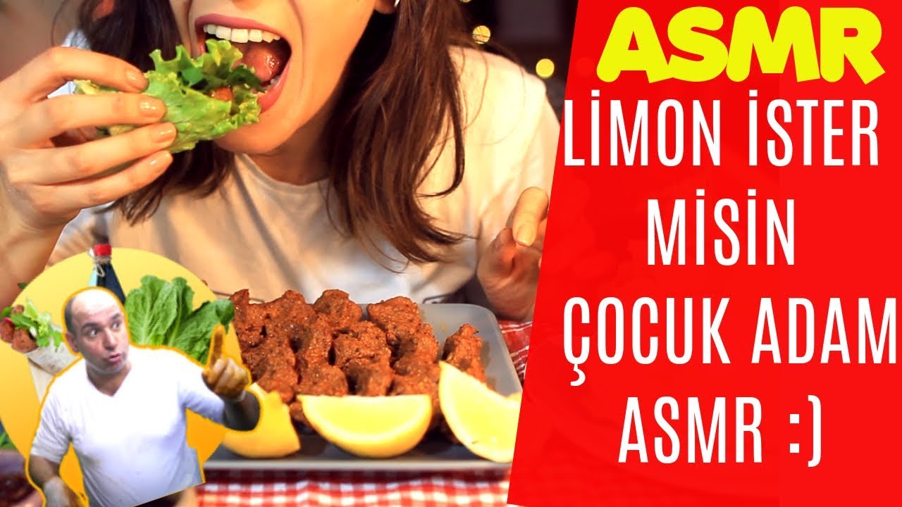 Türkçe ASMR | LİMON İSTER MİSİN ÇOCUK ADAM ASMR :)  | 'Çiğköfte' Turkish street food asmr
