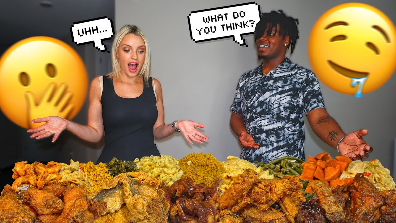 My Girlfriend Tries SOUL FOOD For The FIRST TIME! *UNEXPECTED REACTION*