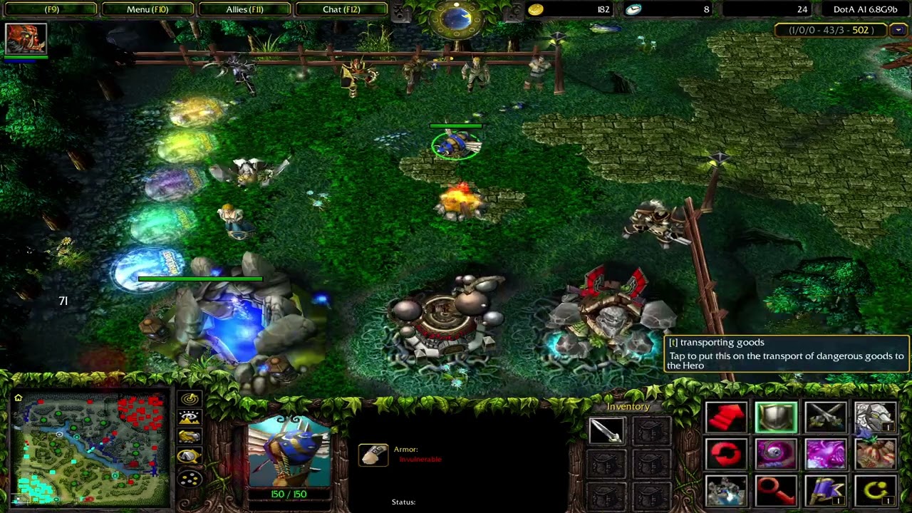 Warcraft III: Map dota 6.89A AI -  Yurnero - The Juggernaut