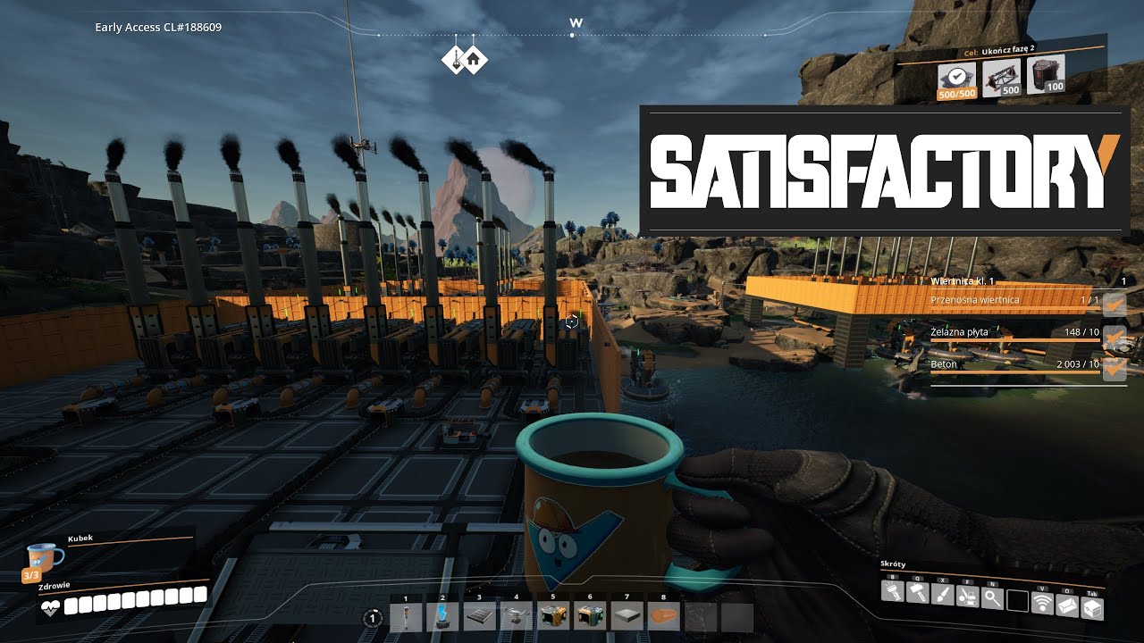 SATISFACTORY #12 Słupy i więcej węgla - Od zera do mega fabryki