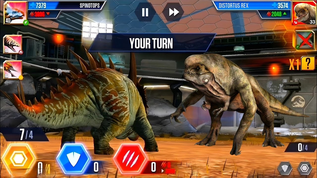 SPINOTOPS New HYBRID Vs D-REX | Jurassic World The Game 2025
