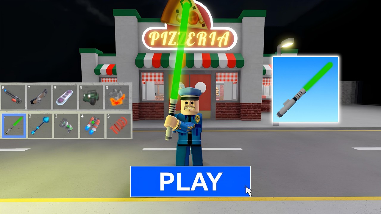 Escape Papa Pizza's Pizzeria! LASER SWORD Unlocked SCARY OBBY Roblox Update Full Gameplay #roblox