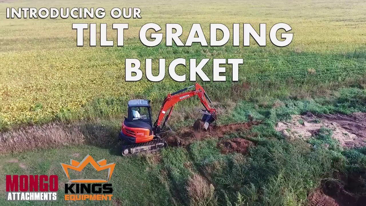 Kubota Mini Excavator Tilt Grading Bucket in Action