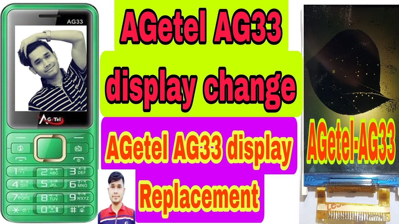AGetel AG33 display change | AGetel AG33 LCD replacement | AGetel all button mobile LCD replacement