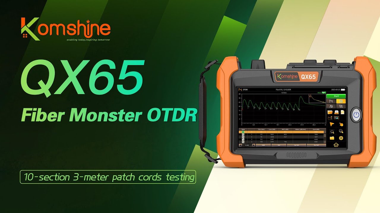 KOMSHINE QX65 Fiber Monster OTDR | 10-section 3-meter patch cords testing