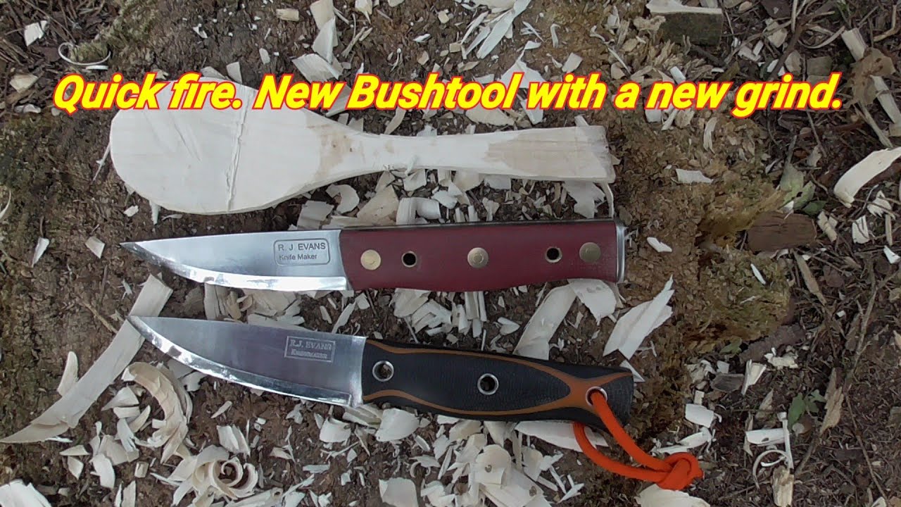 Bushtool knife, new grind. Outdoor axe