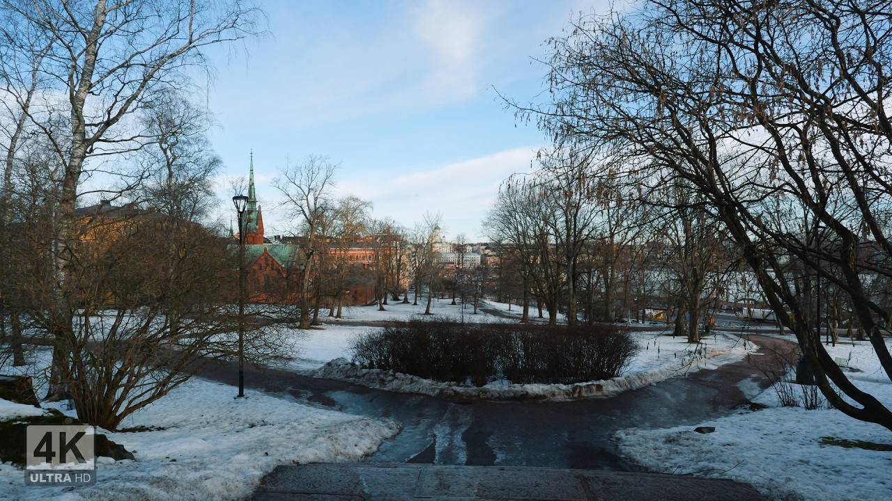 Calm Morning Walk in Helsinki City Centre | 4K Slow TV – Binaural Audio