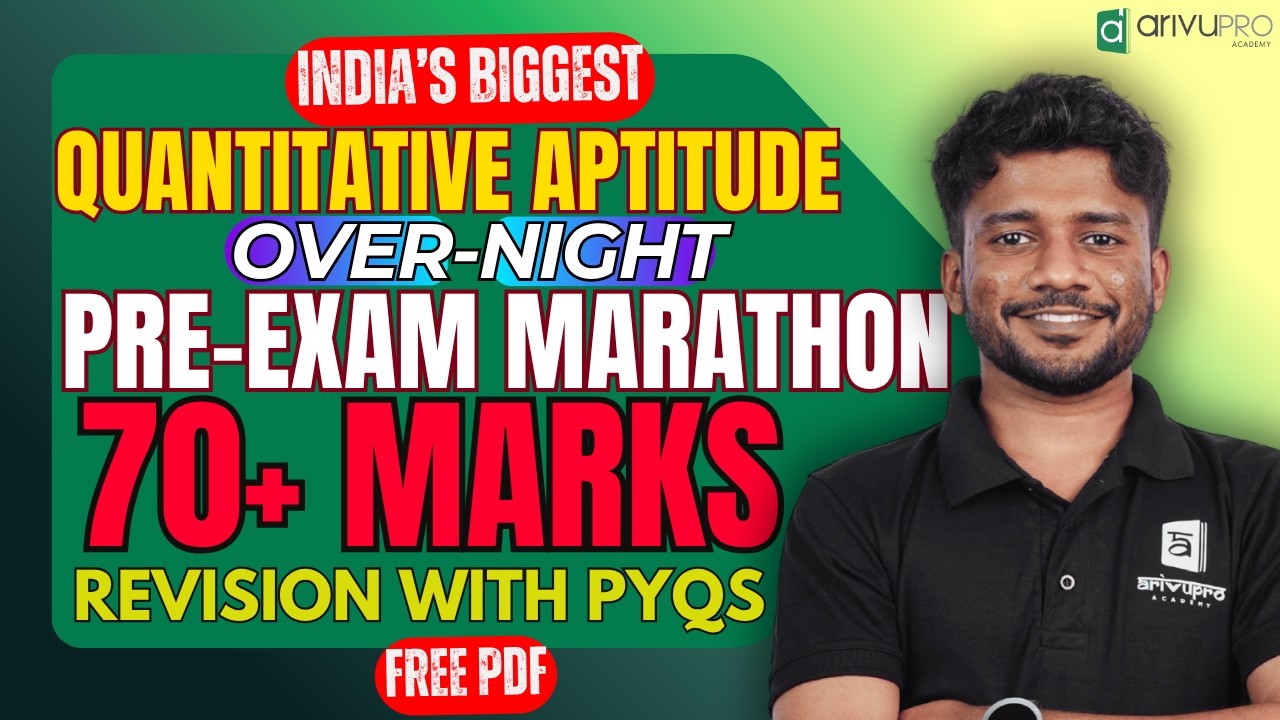 LIVE 🔴 Pre-Exam Marathon Quantitative Aptitude CA Foundation | Sep 2026 | Final Revision | Nithin