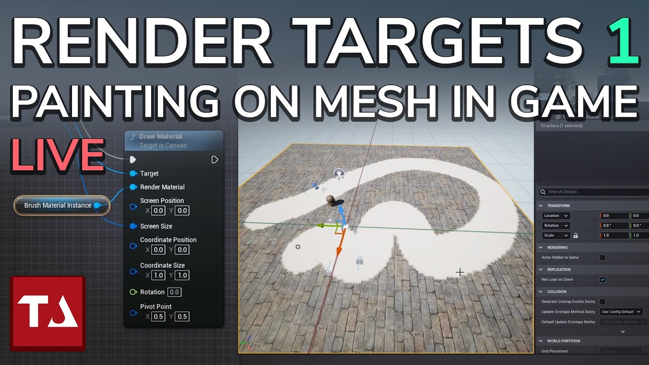 Render Targets Part 1: Painting Mesh Dynamically in Game // Unreal Engine Livestream