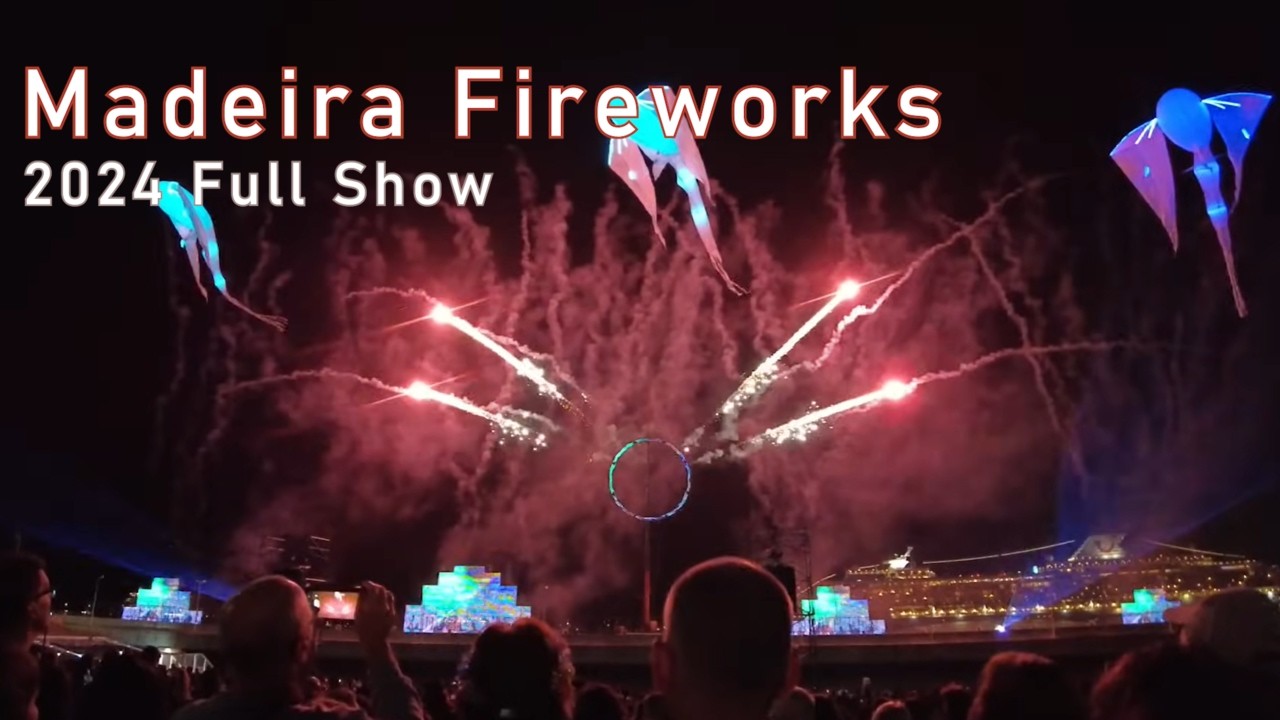 Madeira FIREWORKS 2024 - Full Show - View from Praça do Povo, Funchal