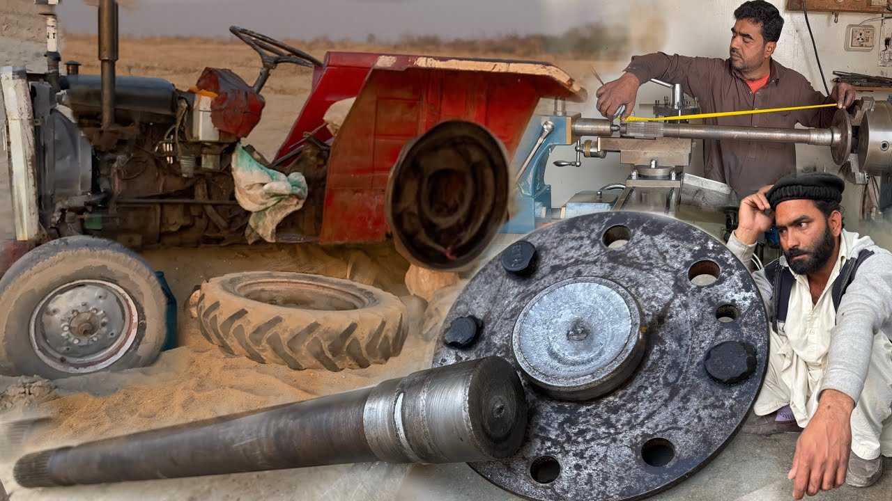 A Tractor Axle Broken Due To Stuck In the Sand  the Mechanic Repair it And Control Situation…
