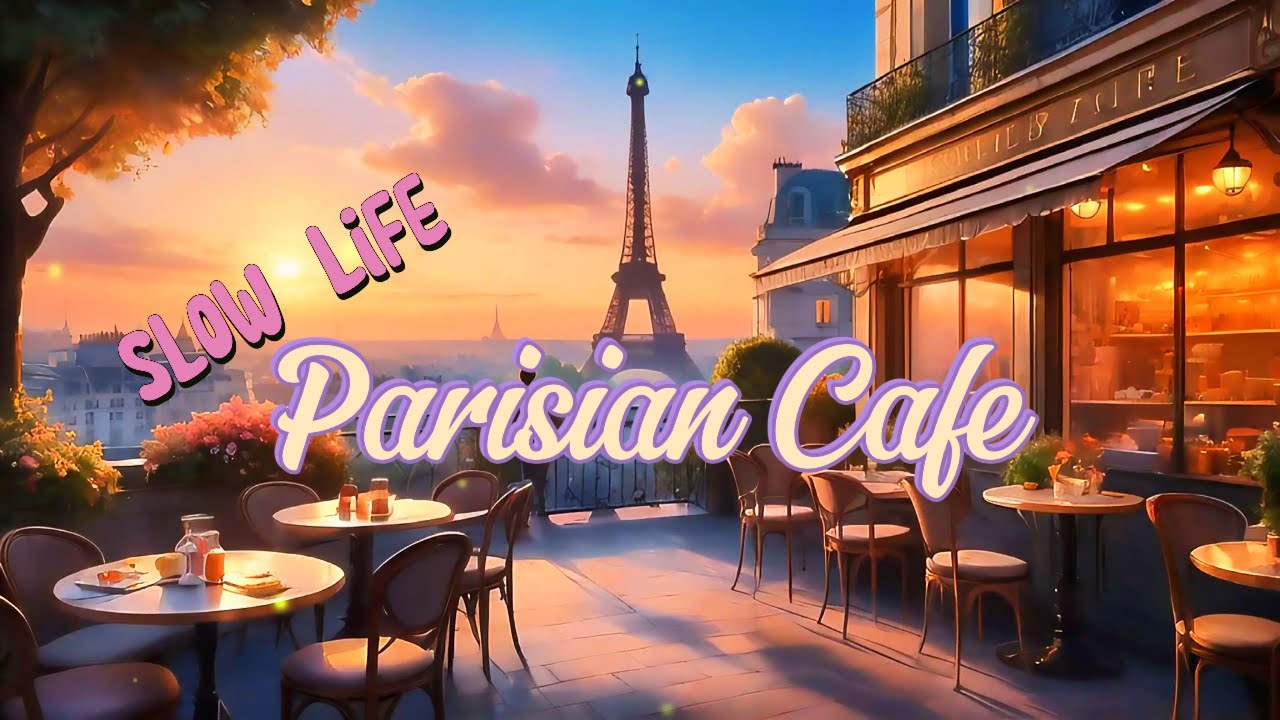 4K Parisian Caf&eacute; Ambience | Eiffel Tower View & French Music