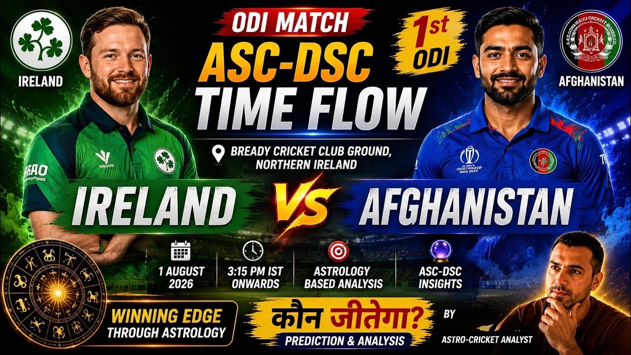 AFG vs IRE 1st ODI Prediction|Afghanistan vs Ireland|Time Flow|Astrology&Dream 11|Match winner|Upset