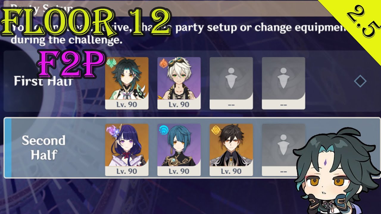 F2P Xiao C0 Favonius R5 & Raiden C0 Catch R5 Spiral Abyss 2.5 Floor 12 Genshin Impact