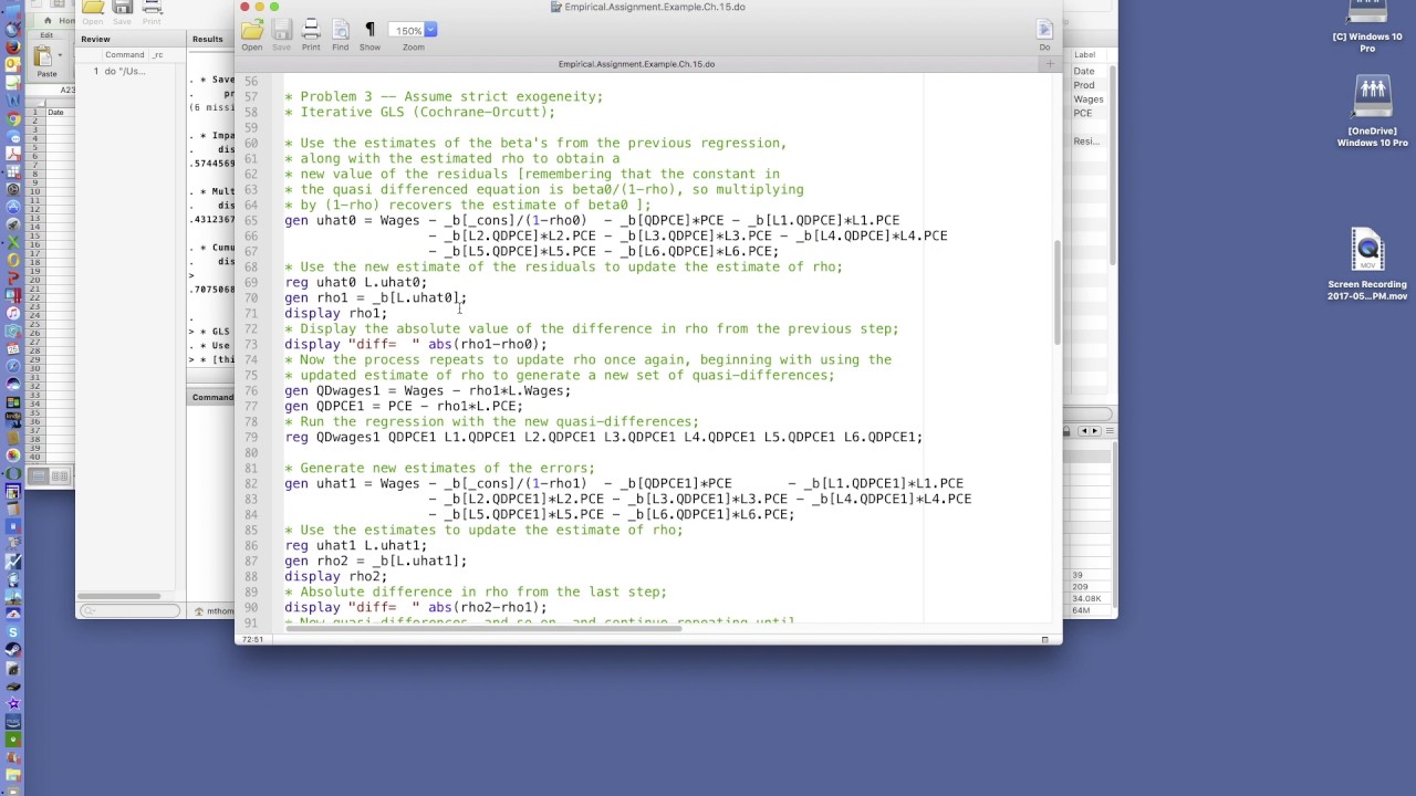 Using Stata: Instructions for Chapter 15 Empirical Assignment