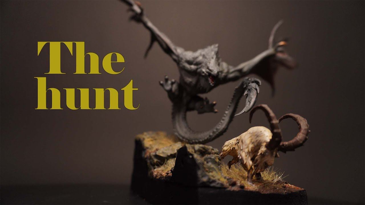 Predator from the Peaks – Wyvern Hunting Goat Diorama Build