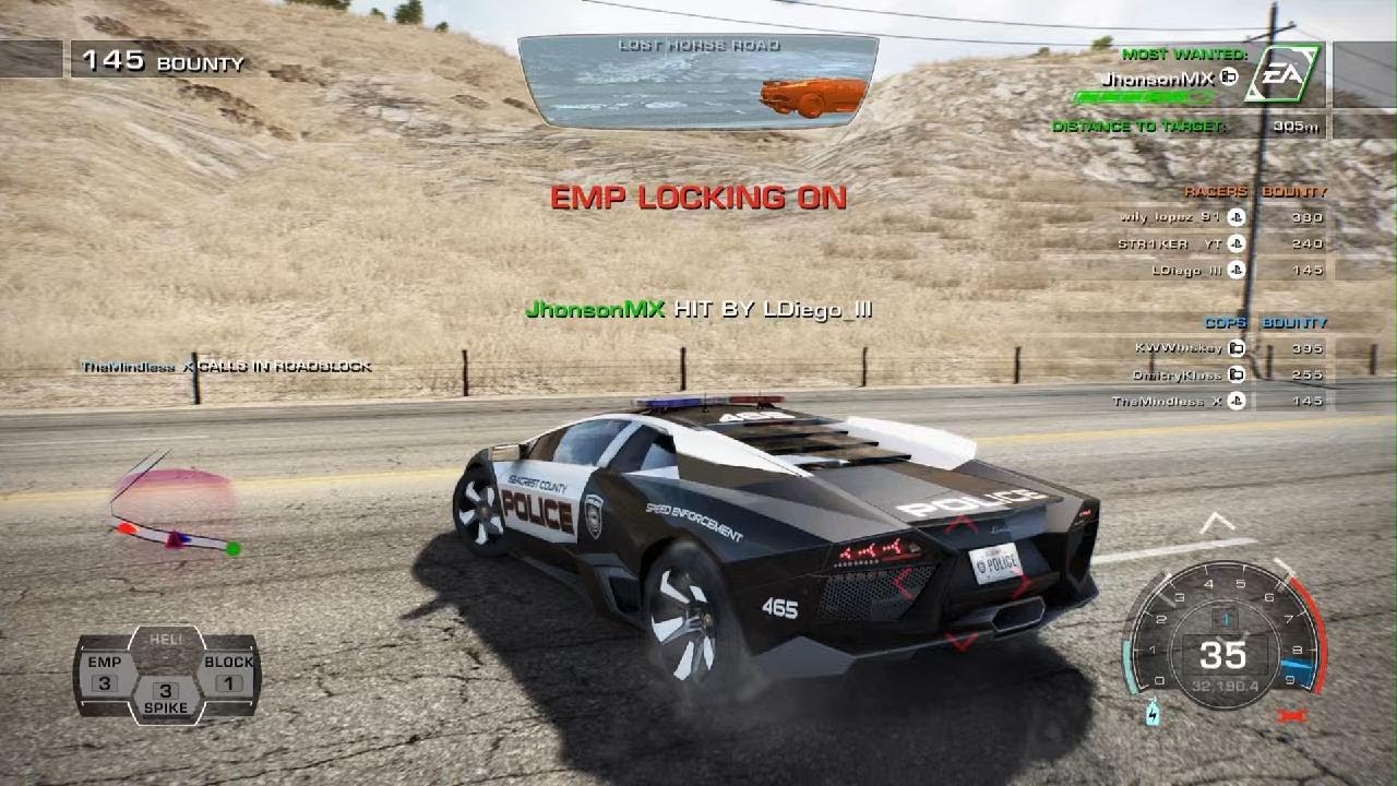 NFS HP LOSER MOST WANTED USING BUG TO WIN LOL