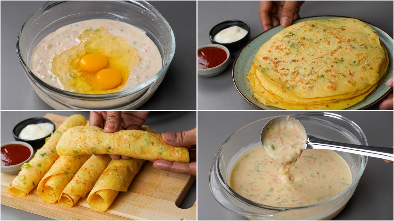 Easy & Quick Healthy Breakfast Recipe | Egg Crepe Recipe | Vegetable Egg Crepe Nashta | Crepe Recipe