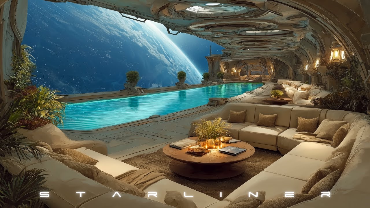 Starliner: Deep Space Ambience | Sci-Fi Focus & Sleep Music | Calm Oasis in a Space Hotel | 2 Hours