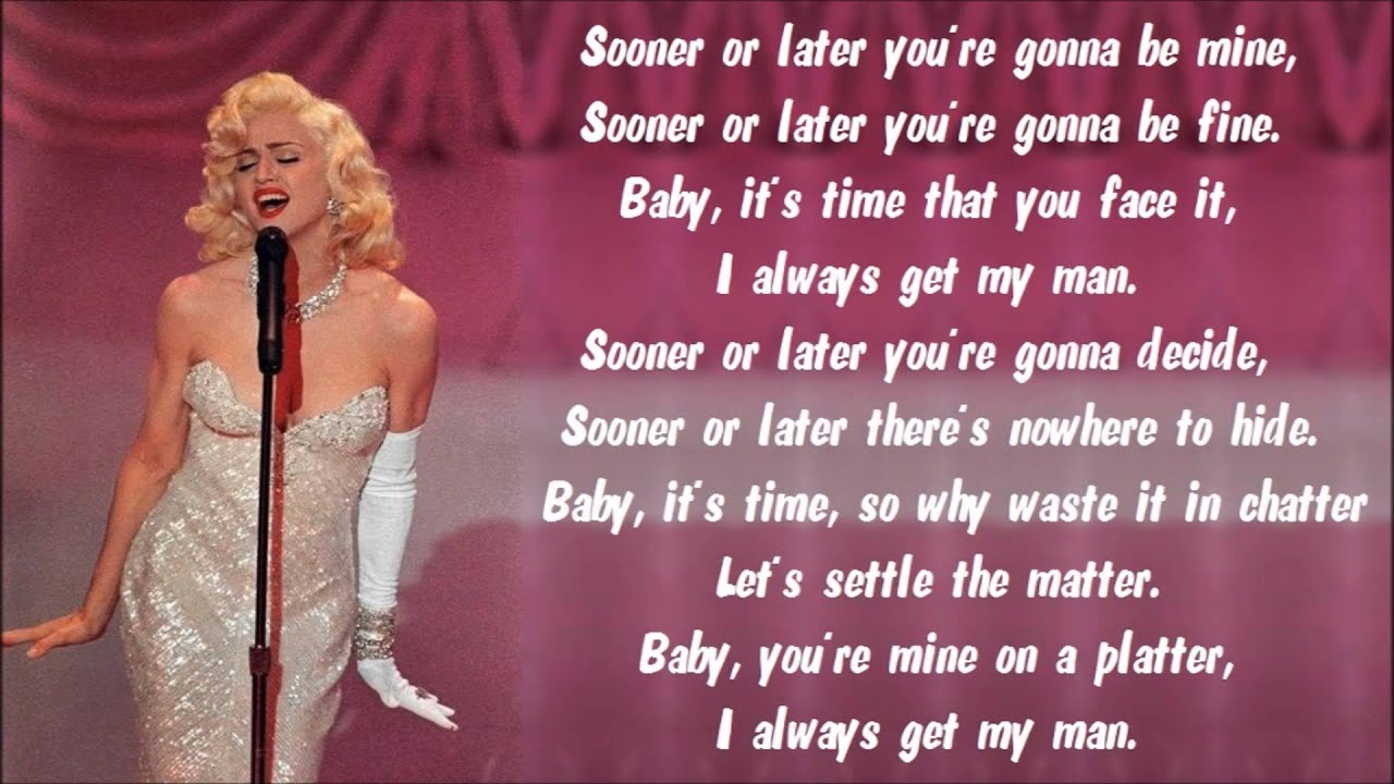 Madonna - Sooner Or Later Karaoke / Instrumental with lyrics on screen