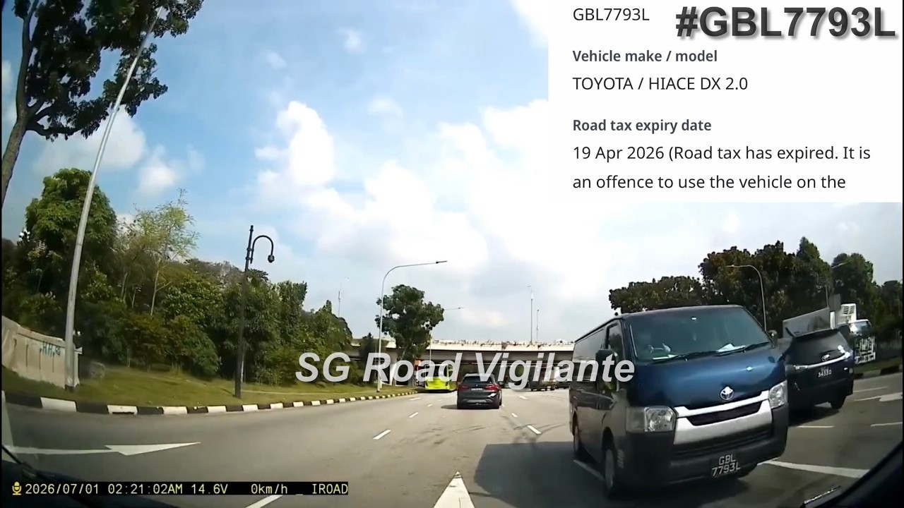 1jul2026 ang mo kio ave 1 #GBL7793L toyota hiace road tax expired driving against flow of traffic